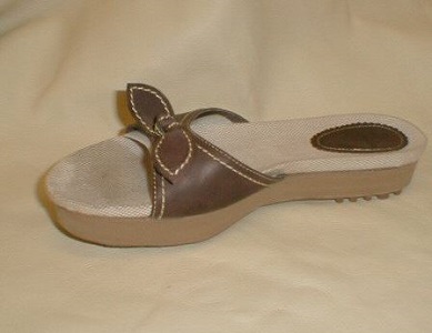 Orthopedic shoe lift added for uneven leg length