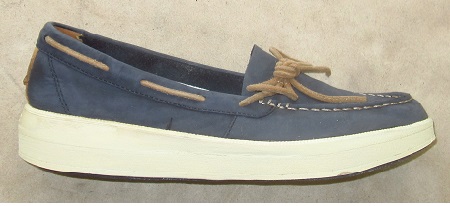 Sperry Topsider shoe with a shoe lift for leg length discrepancy