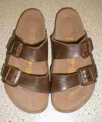 Birkenstock sandal after local repair and new sole installed in Salem Oregon