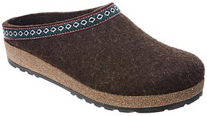 Haflinger slippers resoled with the Vibram 1030 soles for better traction and longer wear