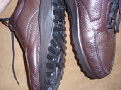 Side view of SAS shoes rebuilt with Vibram 1030 soles