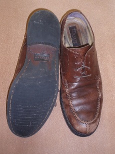 Before photo of Democrata shoe repair by our master cobbler.